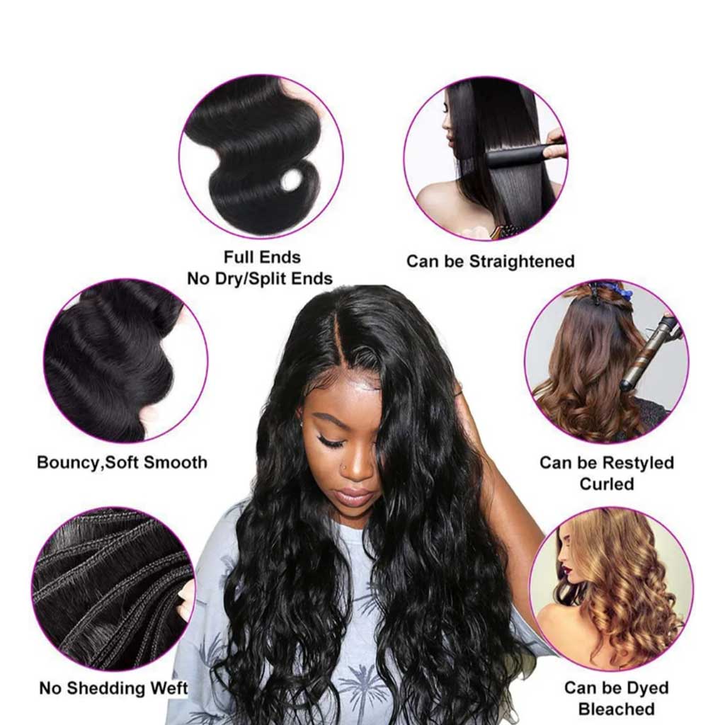 Offre de 4 paquets de cheveux bruts ondulés birmans