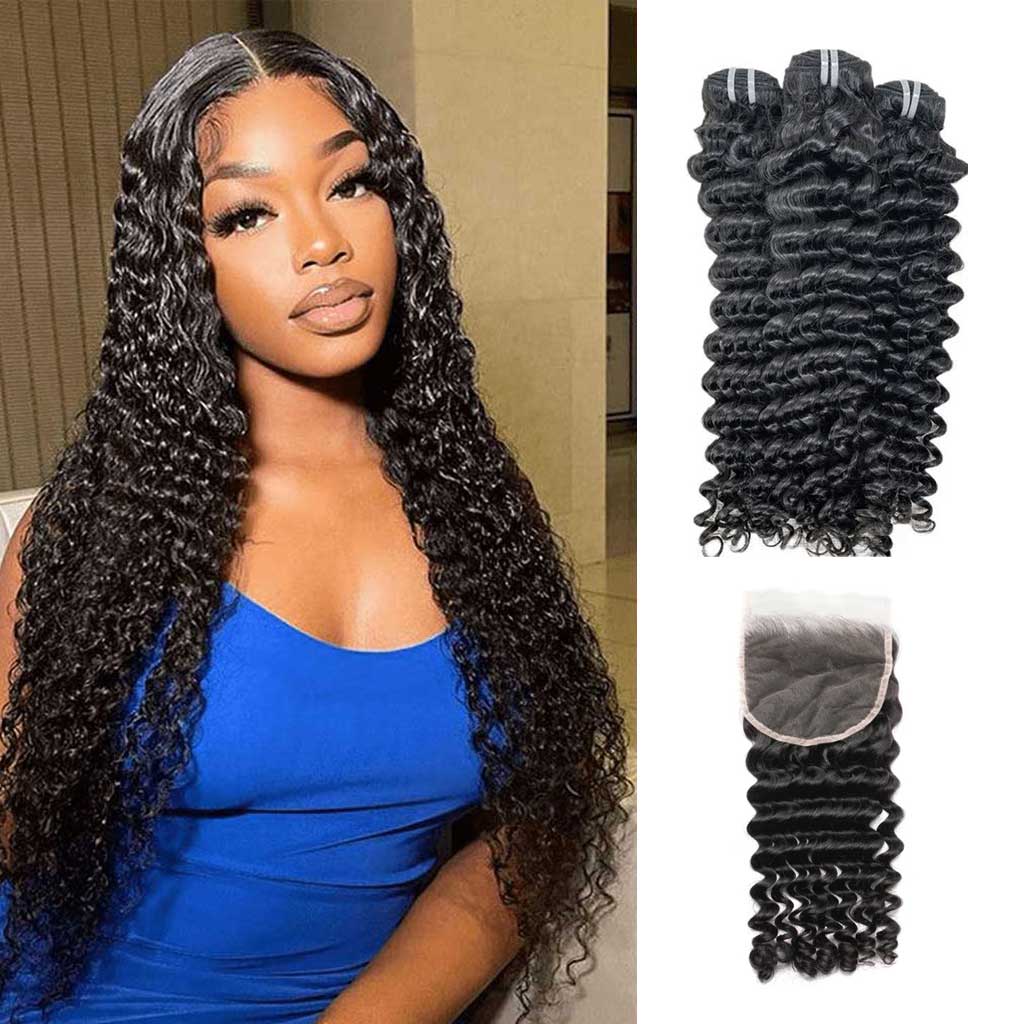 Raw-Burmese-Hair-Deep-Wave-Hair-Bundles-with-HD-lace-clousre-deal-Top-Quality-Human-Hair-One-Donor-Raw-Hair