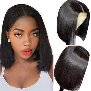 Bombtress Bob Wig 4x4 5x5 Straight Hair Lace Closure Wig Middle Part