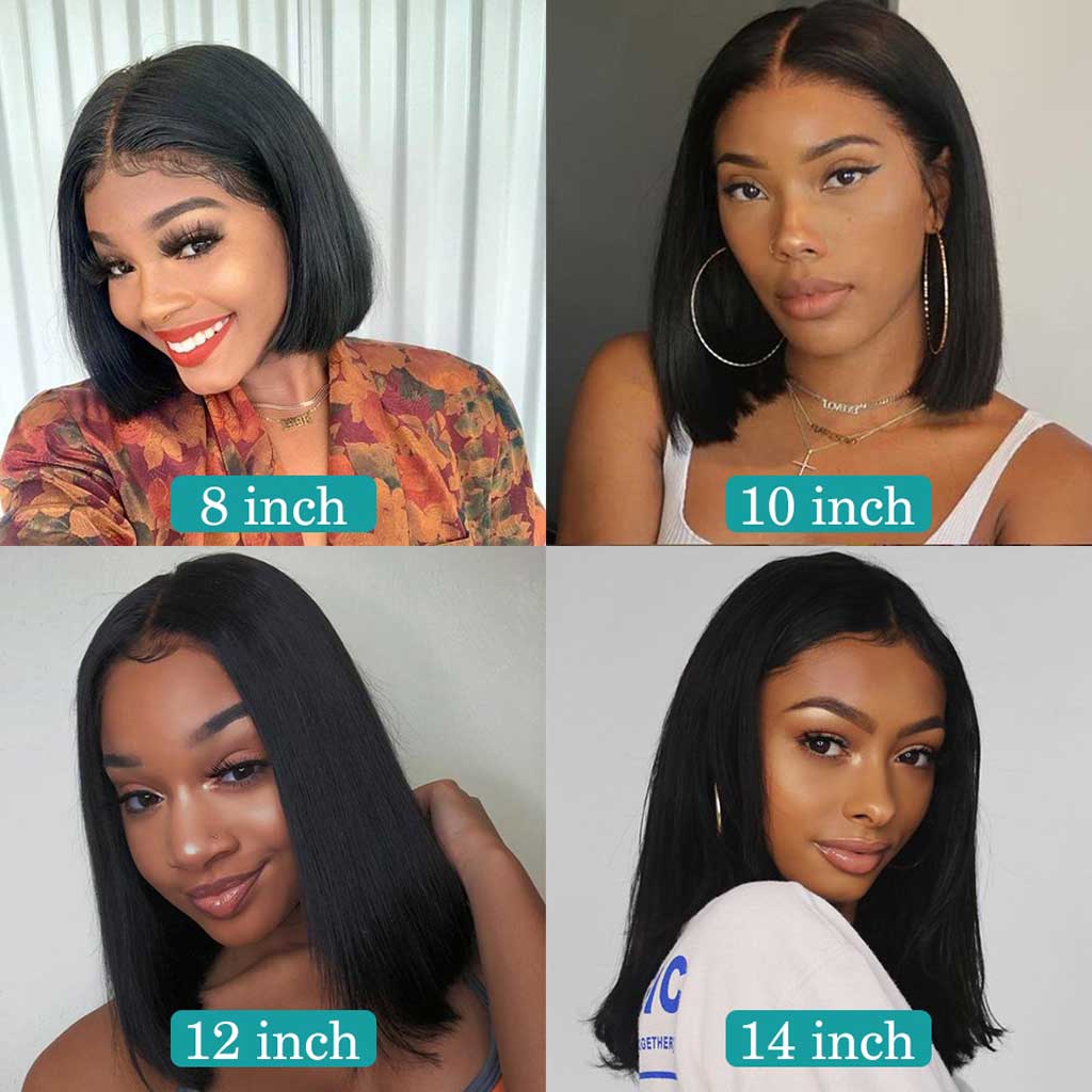 Bombtress Bob Wig 4x4 5x5 Straight Hair Lace Closure Wig Middle Part