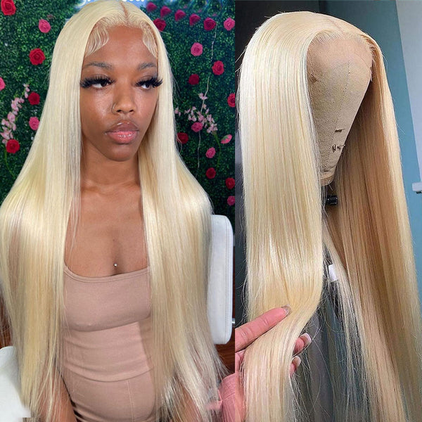 Blonde wig straight sale