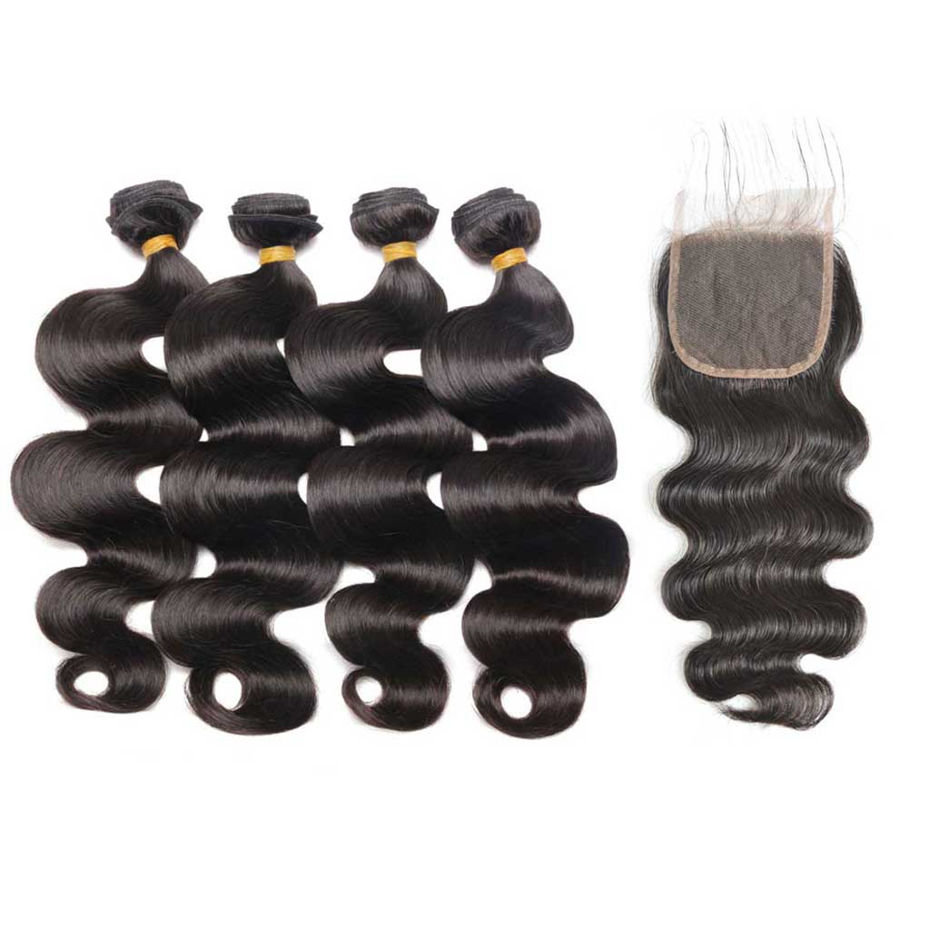 Brazilian-body-wave-virgin-hair-4-bundles-with-4x4-lace-closure-free-shipping-unprocessed-human-hair