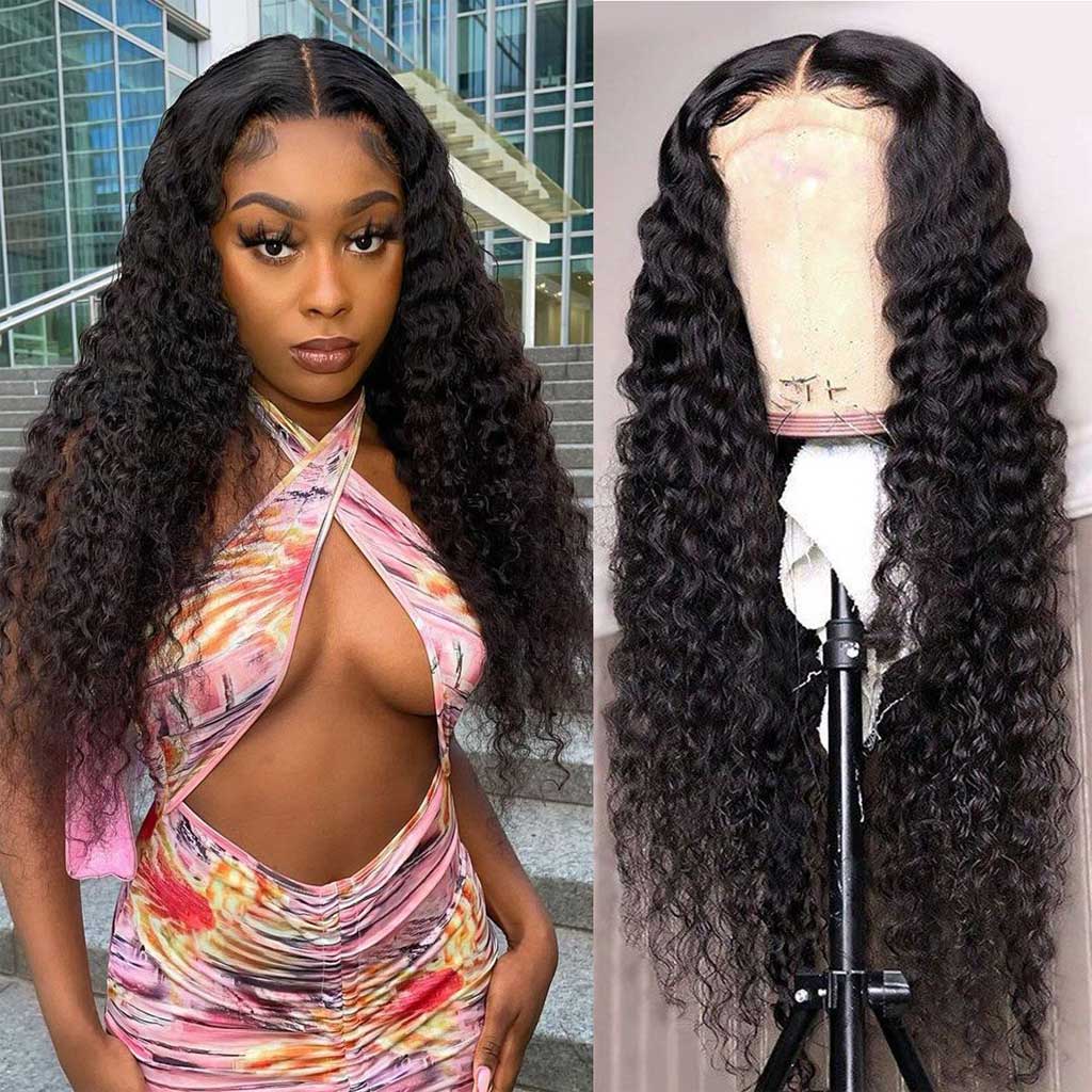 Bombtress Deep Wave 13x4 13x6 Lace Front Wig Transparent Lace Wig