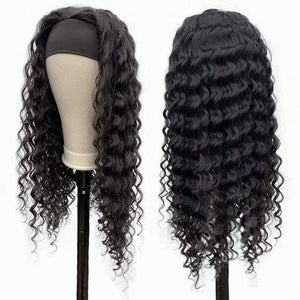 Deep Wave Headband Wig Glueless Human Hair Wigs