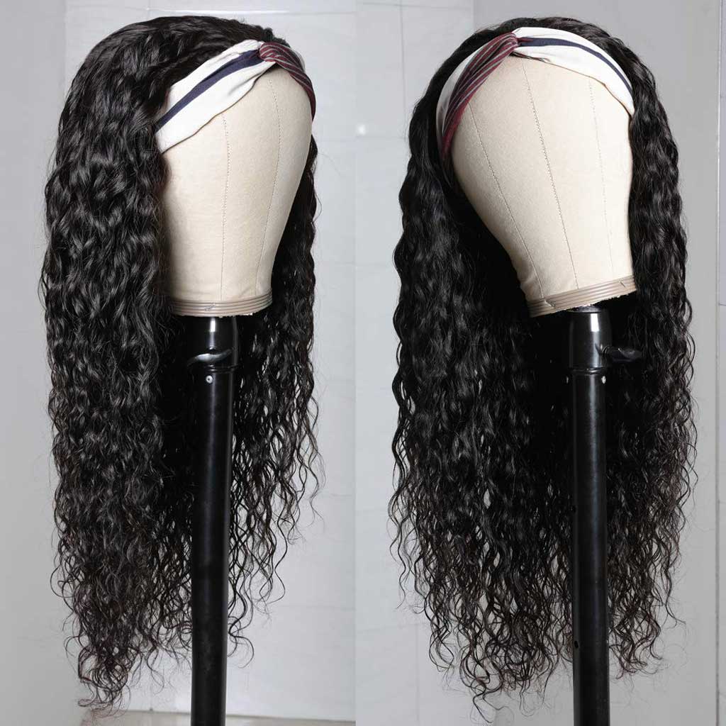 Water Wave Headband Wig Glueless Human Hair Wigs
