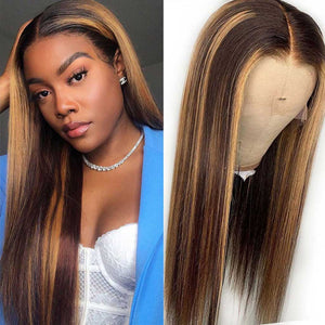 Highlight-straight-lace-front-wig-ombre-hair-4-27-frontal-wig-4x4-closure-wig-transparent-lace-wig
