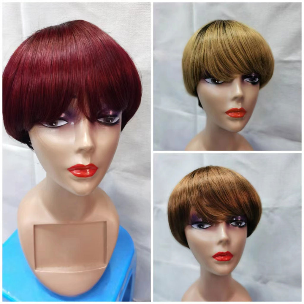 Red bob wig no online bangs
