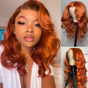Transparent-lace-wig-Ginger-lace-front-wig-for-black-women-preplucked-colored-frontal-wig