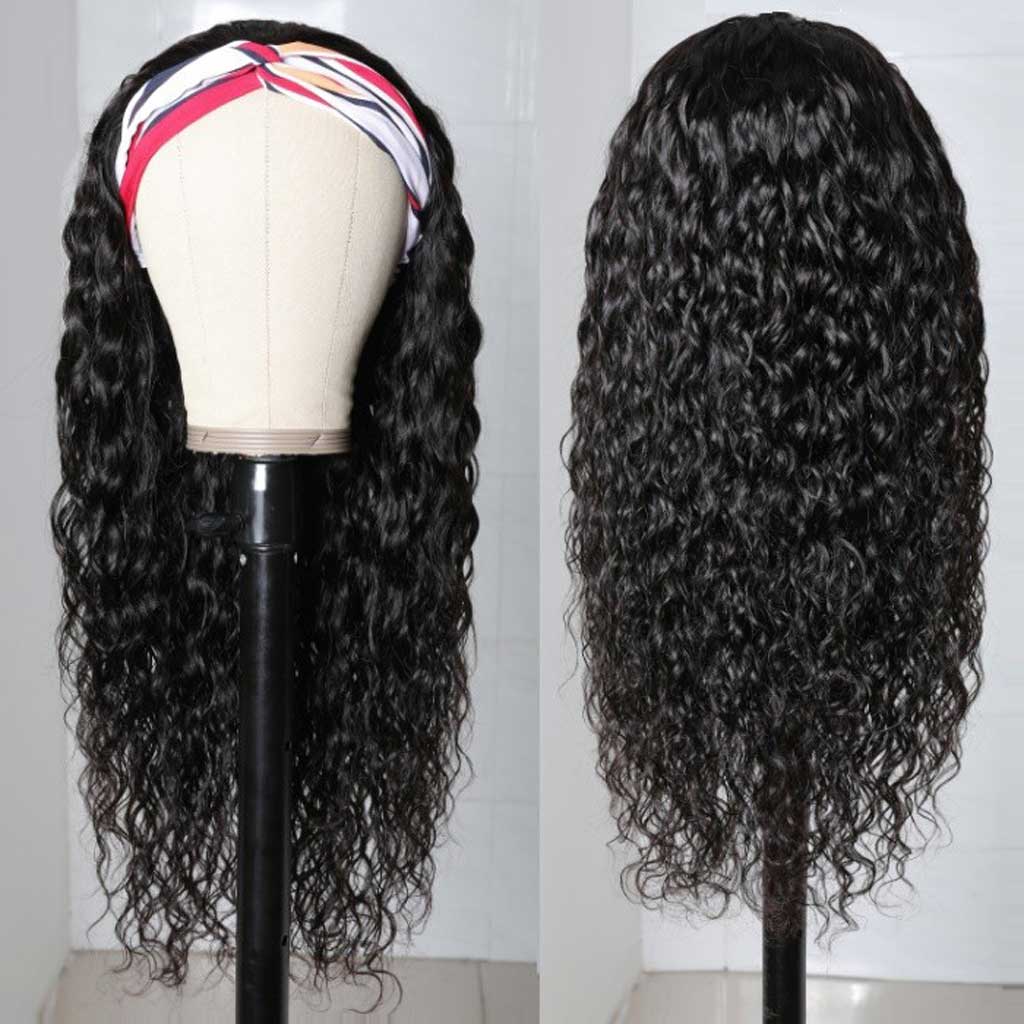 Water Wave Headband Wig Glueless Human Hair Wigs